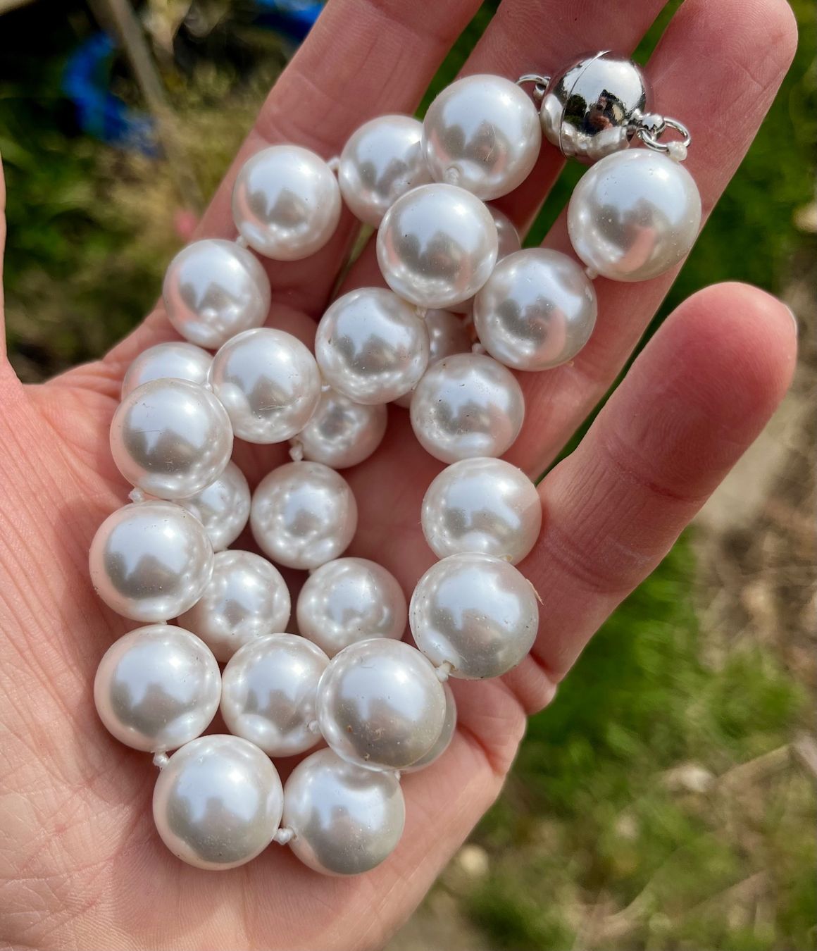 Perle (finte): große  Muschelkernperlen Kette – Nuovo (secondo la descrizione) da Diegten venduto da hamofi57 7