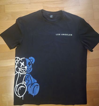 T-shirt noir, motif ours, Los Angeles