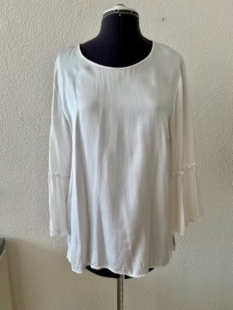 🤍 Marc Aurel Blusenshirt weiss Gr. 42 mit Volantärmeln