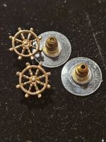 Ohrstecker Schiffssteuerrad goldfarben guter Zustand