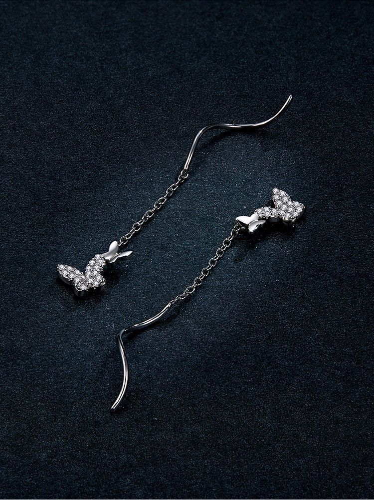Orecchini pendenti & Orecchini a lobo: silber schmetterling ohrstecker – Nuovo e nell'imballaggio originale da St. Gallen venduto da yatoot26 4