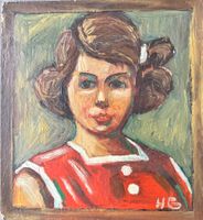 H. Good (HG) Ölgemälde, Mädchen in Rot, Woman in Red