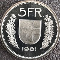 5 Franken 1981 stgl. / aus Münzsatz