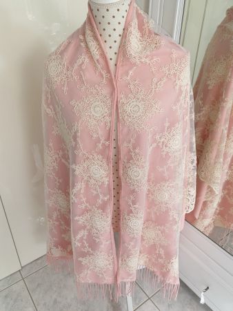 Foulard Schal Spitze Spitzenschal Umhang Geschenk Geburtstag