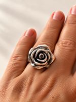 Silver rose design ring 925
