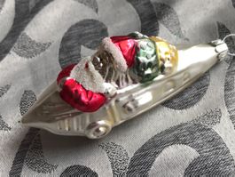 Weihnachtsmann in Seifenkiste, aus Lauscha Christbaumschmuck