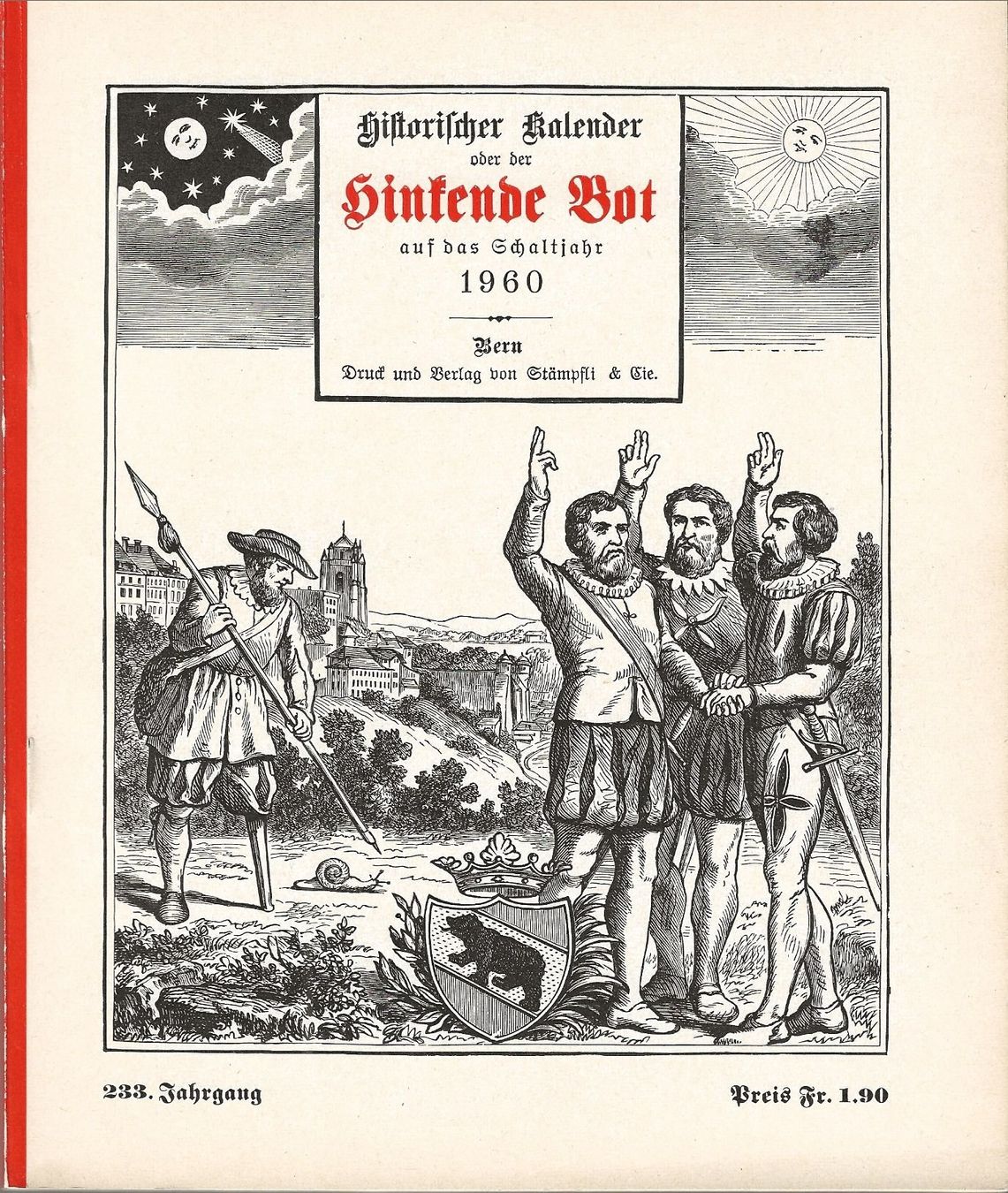 Bücher: Historischer Kalender oder Der hinkende Bot Schaltjahr 1960 – Gebraucht aus Bern von Grindelwaldaus