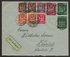 Flugpost Schweiz 1922 Nürnberg ZÜRICH ab Münster Luftpost