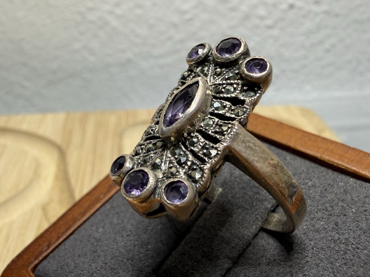 Ringe: Vintage 925er Silberring mit Amethysten - Größe 54-55 – Gebraucht aus Lamone von LaCantinaMagica 4