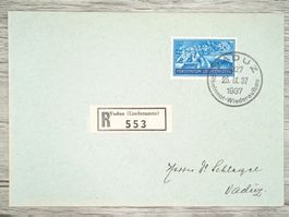 TR78 Enveloppe + Timbre Liechtenstein 1937