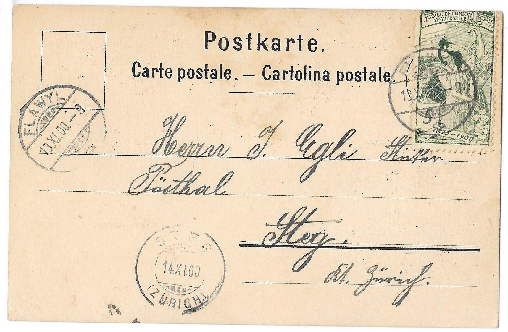 Cartoline postali: Flawil Unterdorf Realschule Lithografie – Usato da Olten venduto da clotaldi 1