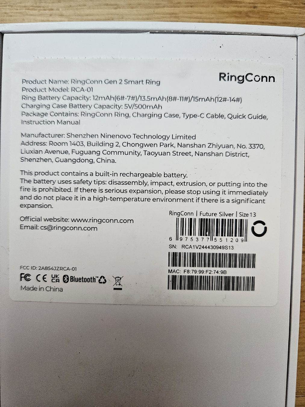 Ringe: RingConn Smart Ring Gen 2 Silber Groesse 13 neu – Neu und originalverpackt aus Herdern von Naterre72 1