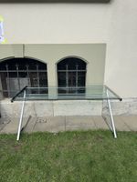 Glasschreibtisch Metallgestell 