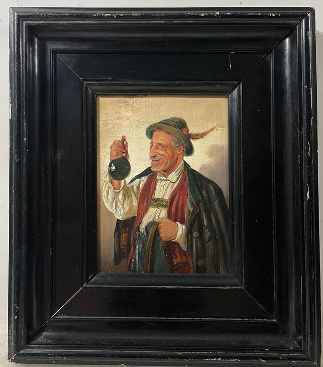 Antikes Interessantes Gemälde Mann mit Hut Kaufen auf Ricardo
