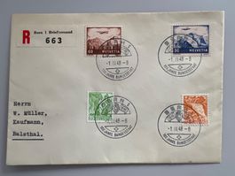 1948 100J Bundesstat Eing. Brief  mit F27+F30 /204+208