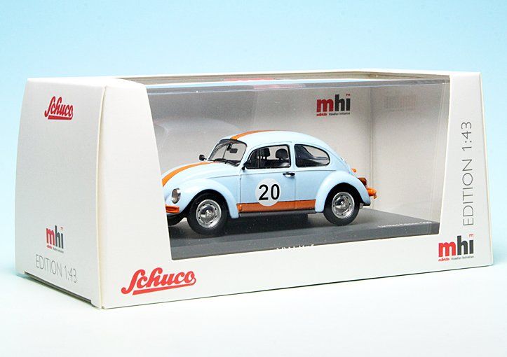 Volkswagen Modellini d'auto: VW Käfer 1200 #20 Gulf Design hellblau / orange / Decor – Nuovo e nell'imballaggio originale da Gerlafingen venduto da espero88 8