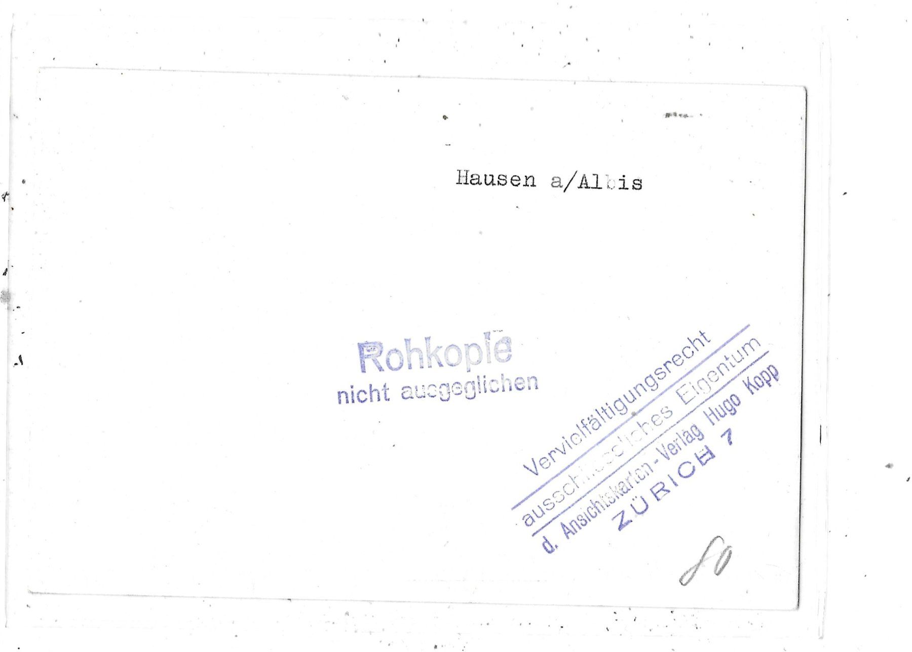 Cartoline postali: ZH Hausen am Albis – Usato da Schocherswil venduto da Wilare 1