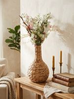 Vase aus geflochtenem Seegras hellbraun neuwertig