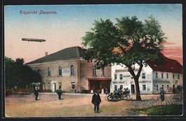 Laussnitz, Zeppelin über dem Gasthof zu