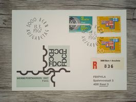 TR18 Enveloppe + Timbre Suisse 1967