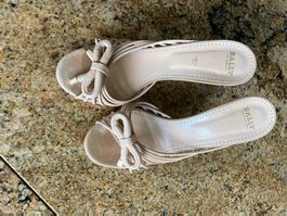 Bally Pantolette Leder Beige Gr. 40,5 sehr guter Zustand