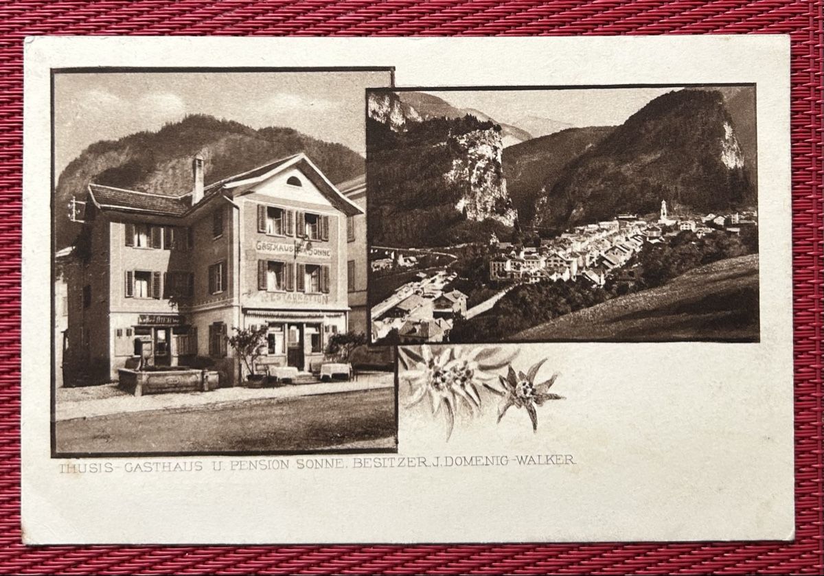 Cartoline postali: Thusis Gasthaus Sonne  – Usato da Horw venduto da Tellbub