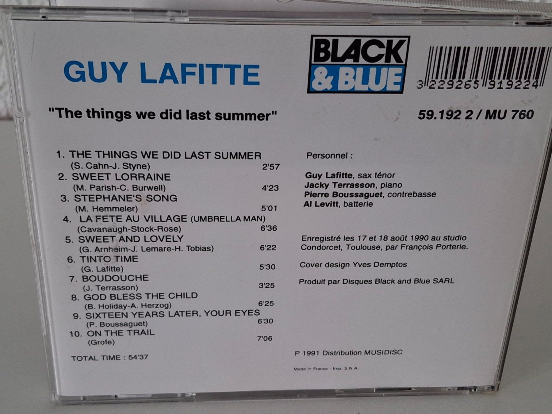 CD: CD Guy Lafitte Quartette: "The things we did last summer" – Usato da Aarberg venduto da Jackup1 1