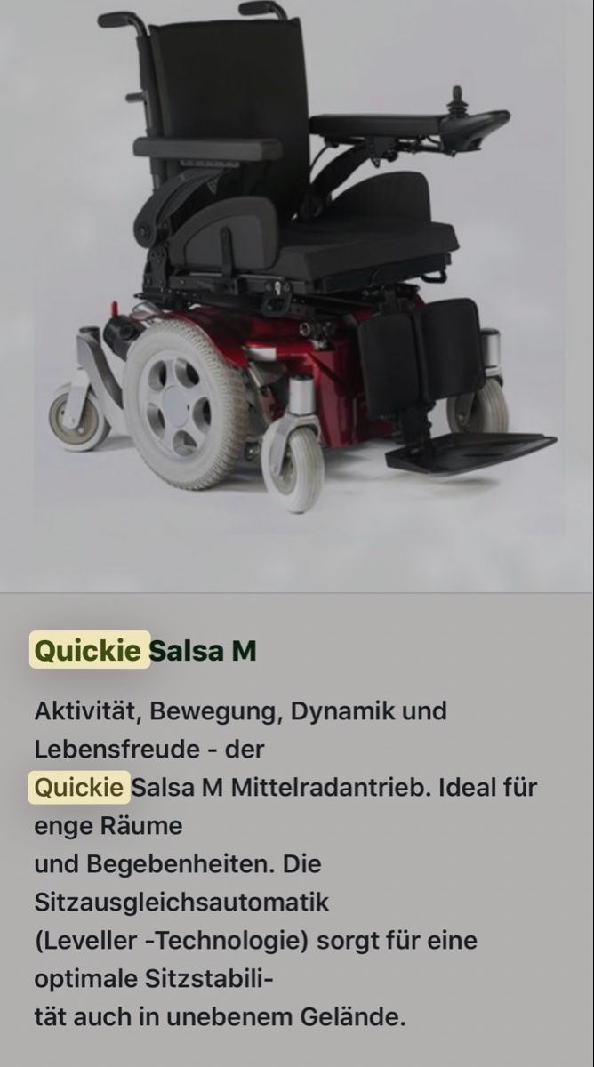 Chaises roulantes: Elektr. Rollstuhl – D'occasion à Spreitenbach par DDDaisy 6