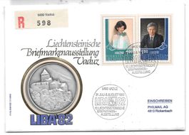 Numisbrief LIBA 1982 Lichtenstein
