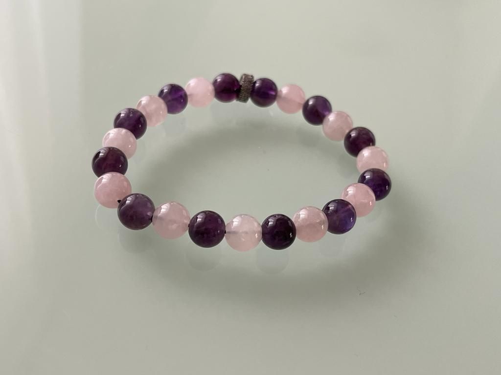 Bracciali & Braccialetti: Amethyst Armband mit rosenquartz – Nuovo (secondo la descrizione) da Wittenbach venduto da Heissenberg81