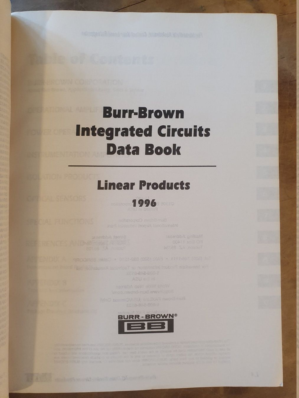 Libri: Linear Products 1996 / 1997 Burr-Brown – Usato da Zürich venduto da loosebone 2
