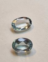 2 Aquamarine Edelsteine oval geschliffen, total 2.07 Karat