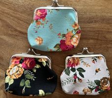 Set 3 Stück -  kleine Geldbörse / Portemonnaie für Münzen