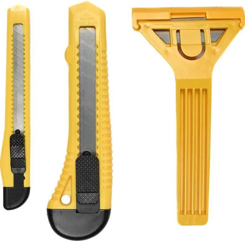 Tutti gli attrezzi: Hobbymesser-Set 3teilig  2 Cutter + 1 Glas-Schaber – Nuovo e nell'imballaggio originale da St. Gallen venduto da schnaeppchen-preise 1