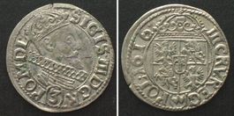 POLEN 3 Kreuzer 1616 Krakau SIGISMUND III Silber SELTEN unz-
