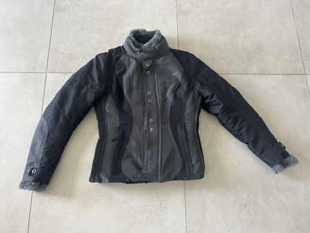 Schwarze Damen Motorradjacke Gr. 5