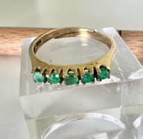 Grünes Leuchten/ Vintage Smaragdring Silber 800+MP vergoldet