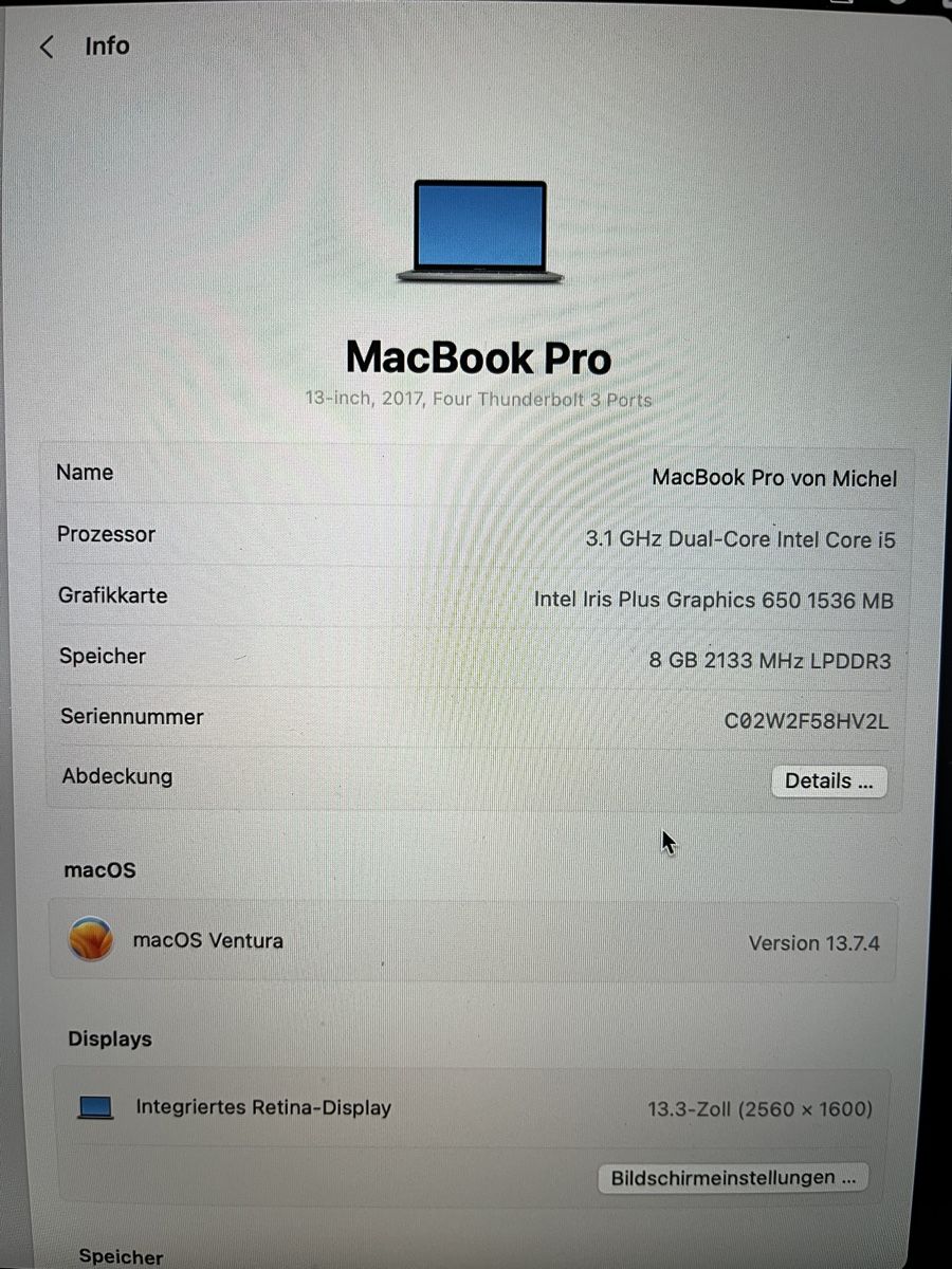 Apple Notebook: Macbook Pro – Usato da St. Erhard venduto da Michel164 1