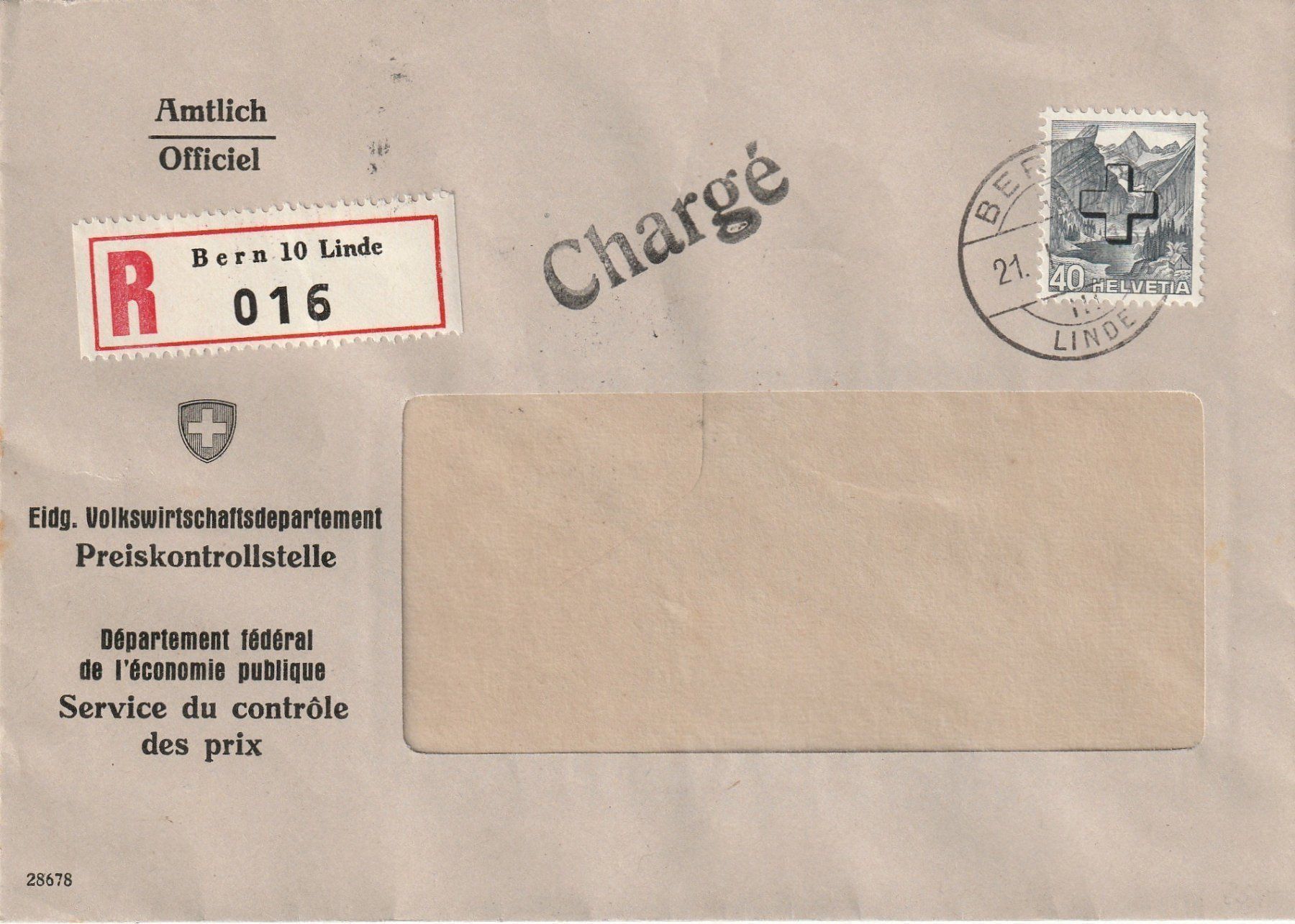 Tutti i francobolli: Brief-Einschreiben Eidg.Volkswirtschaft – Usato da uttwil venduto da Koehlerfred