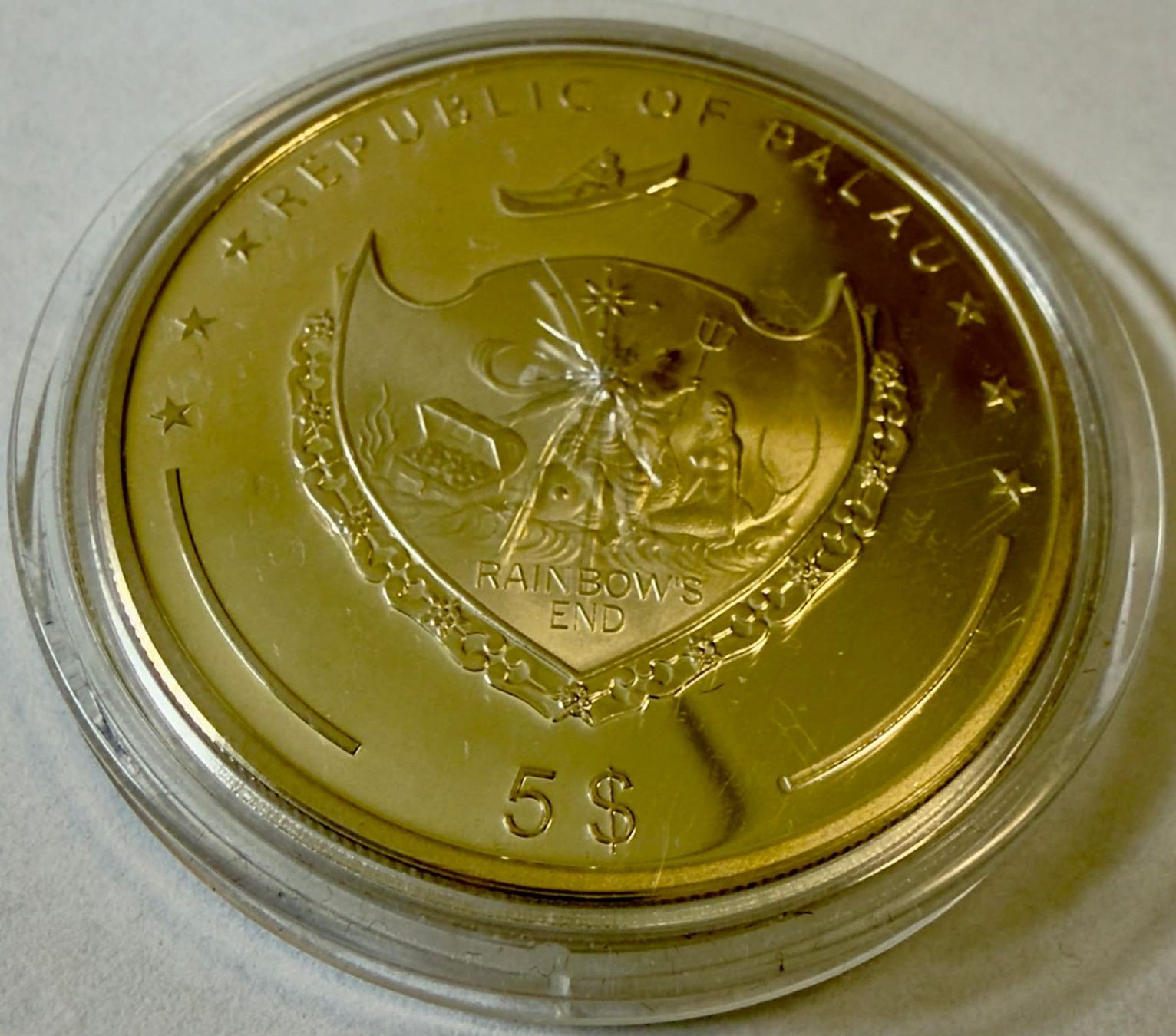 Tutti le monete: Palau 5 Dollars 2007 with capsule UNC Silver coin – Nuovo (secondo la descrizione) da Zürich venduto da Tasmiyah
