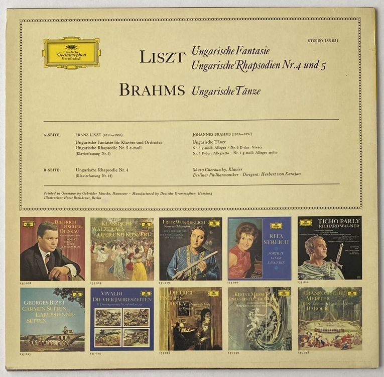 Schallplatten: Liszt, Johannes Brahms, Herbert von Karajan... – Gebraucht aus Flums von Empe1 1