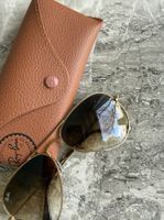 Ray-Ban Aviator Sonnenbrille – Gold/Braun inkl. Etui