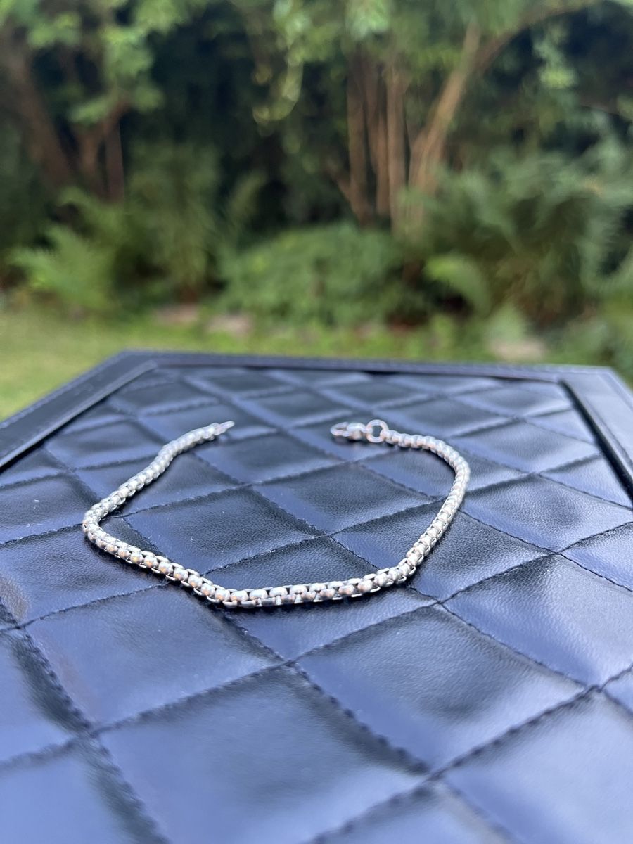 Bracelets: Armband Edelstahl Silberfarben Panzerkette  – Neuf (Voir description) à Tägerwilen par Alexander716 1