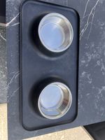 Futternapf Set Edelstahl mit schwarzer Unterlage