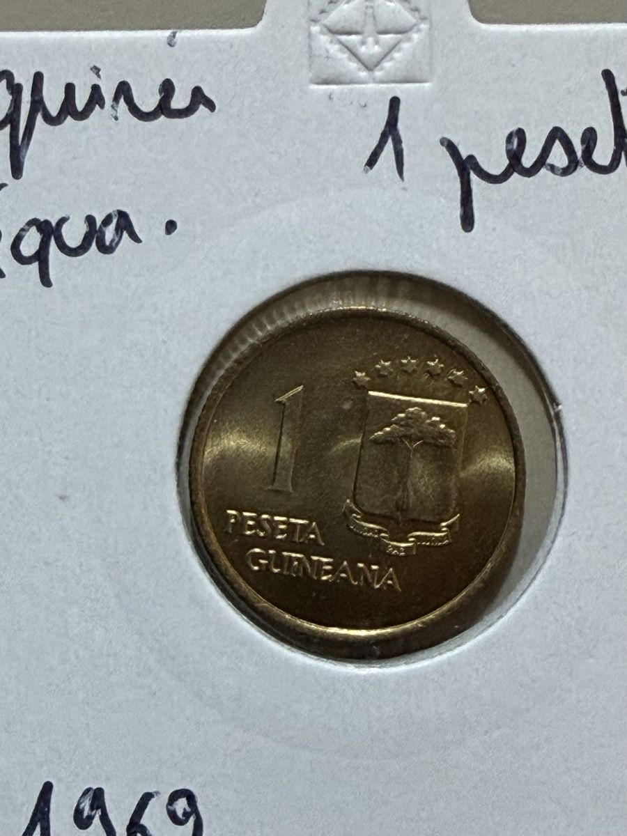 Tutti le monete: Guinée Équatoriale - 1 peseta - 1969  – Usato da Payerne venduto da Mike1682