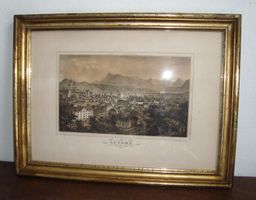 "Luzern" antike Lithographie Gebr. Eglin im Goldrahmen