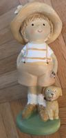 Deko Figur Kind mit Hund aus Kunstharz guter Zustand