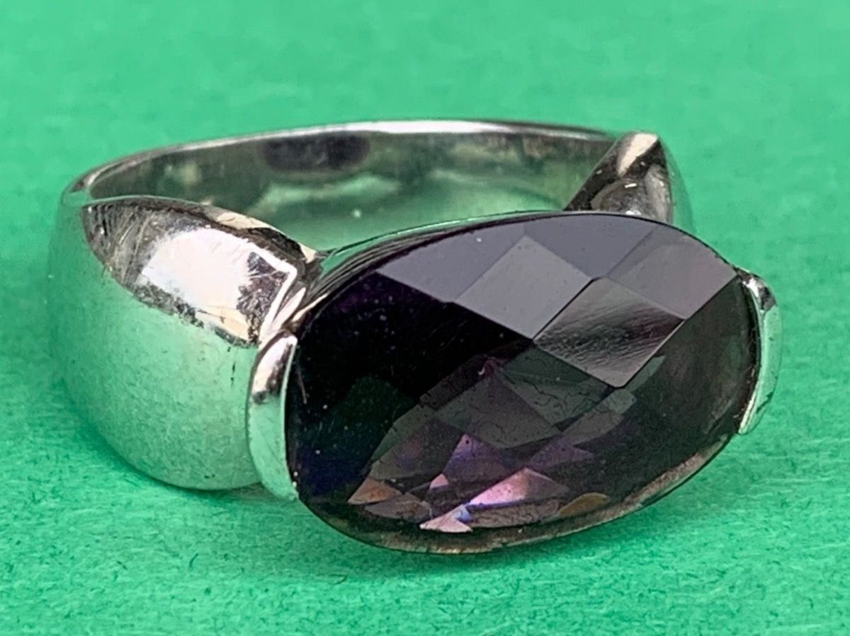 Anelli: Silberring violetter Stein oval (63) – Usato da Dittingen venduto da Bellevista 6