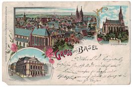 Gruss aus Basel, Litho, gelaufen 1899