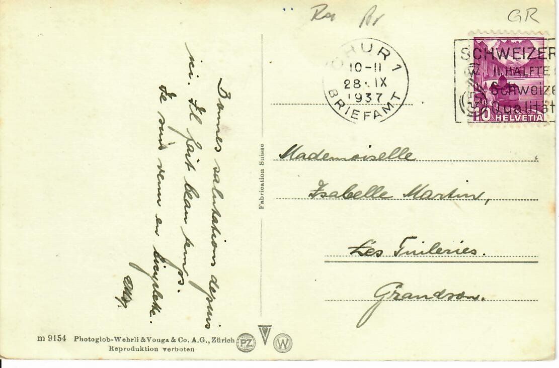 Cartoline postali: Chur – Usato da Hochdorf venduto da Ziegel-16 1